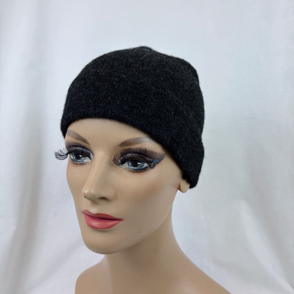 Charcoal Gray Cashmere-blend Wool Beanie